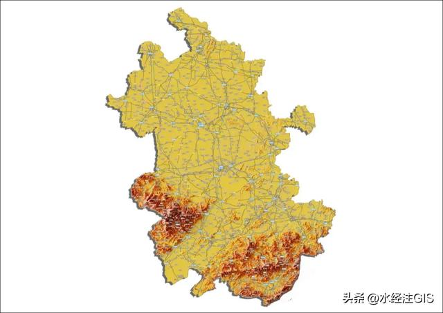 值得收藏的全国各省三维地形图 - 安徽省