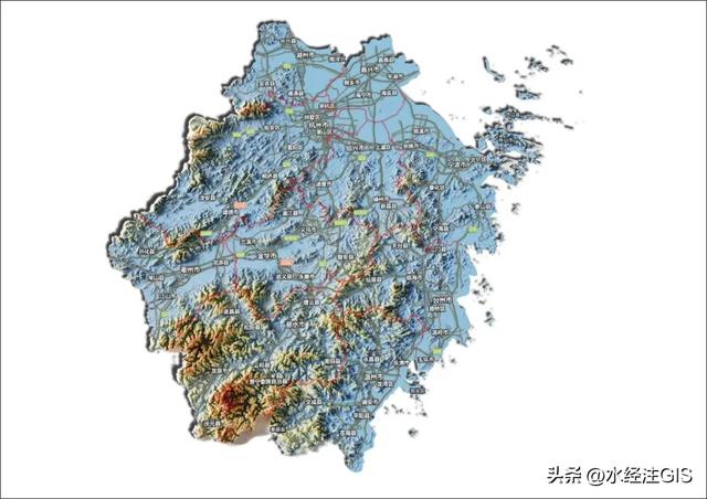 值得收藏的全国各省三维地形图 - 浙江省